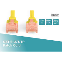Patchk.Cat.6  3m U/UTP GELB 4x2xAWG26, PVC