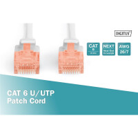 Patchk.Cat.6 10m U/UTP GRAU 4x2xAWG26, PVC