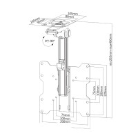Neomounts by Newstar Flachbild Deckenhalterung - 25,4 cm (10 Zoll) - 101,6 cm (40 Zoll) - 75 x 75 mm - 200 x 200 mm - 0 - 90° - Schwarz