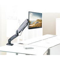 Techly Schreibtischhalterung mit Gasdruckfeder für 1 TV 13"-27", mit USB und Audio