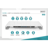 Docking Station Travel, USB C HDMI, 4k, 11-Port, Grey