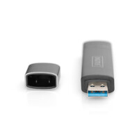 Card Reader,USB C,USB3.0, OTG 1xSD,1x MicroSD,1xUSB3.0,Grau
