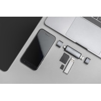 Card Reader,USB C,USB3.0, OTG 1xSD,1x MicroSD,1xUSB3.0,Grau