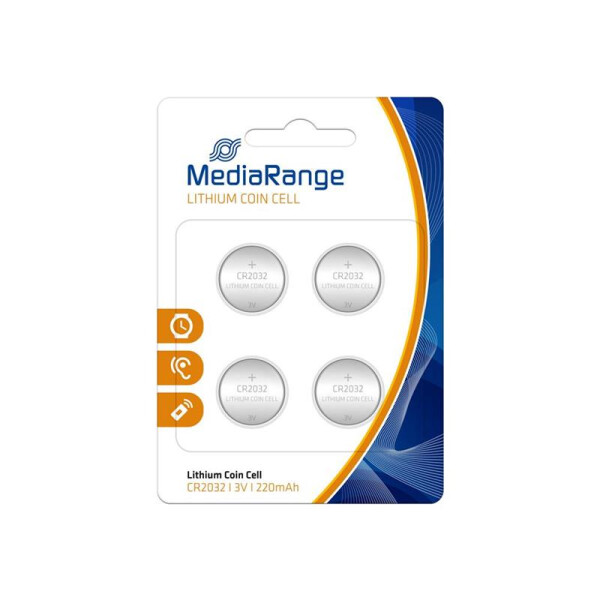 MEDIARANGE MRBAT132 - Einwegbatterie - CR2032 - Lithium - 3 V - 4 Stück(e) - 220 mAh