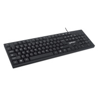 Manhattan USB-Tastatur - Kabelgebunden - 104 Tasten - integriertes USB-Kabel - LED-Anzeigen - schwarz - Standard - USB - Mechanischer Switch - QWERTY - Schwarz