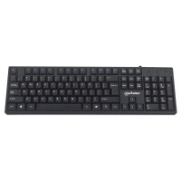 Manhattan USB-Tastatur - Kabelgebunden - 104 Tasten - integriertes USB-Kabel - LED-Anzeigen - schwarz - Standard - USB - Mechanischer Switch - QWERTY - Schwarz
