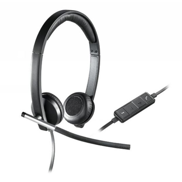 Logitech USB Headset Stereo H650e - Kopfhörer - Kopfband - Büro/Callcenter - Schwarz - Silber - Binaural - Verkabelt