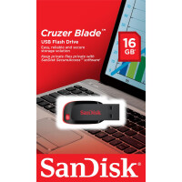 SanDisk Cruzer Blade - 16 GB - USB Typ-A - 2.0 - Ohne Deckel - 2,5 g - Schwarz - Rot