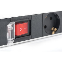 DIGITUS DN-95402 - 1HE Aluminium PDU, Rack Mount, 7x Schutzkontakt 16A, 4000W, 250VAC 50/60Hz, Schalter