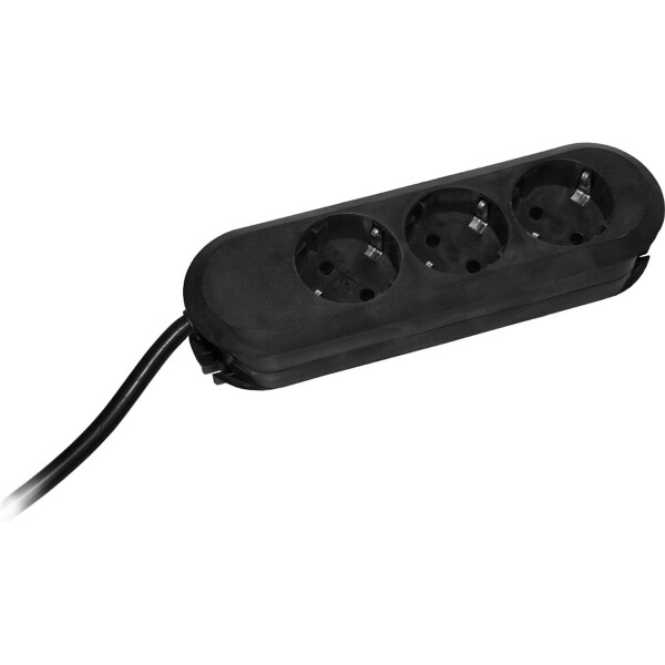 Steckdosenleiste  3 fach Black