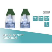 DIGITUS DK-1531-010/G - CAT 5e SF-UTP Patchkabel, Cu, PVC AWG 26/7, Länge 1 m, Farbe Grün