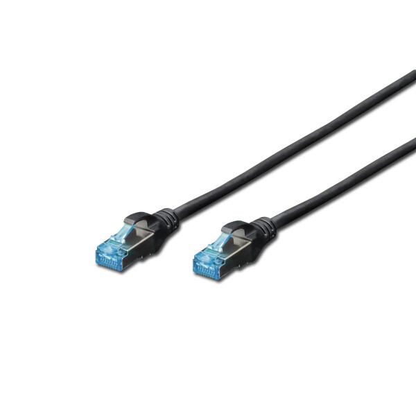 DIGITUS DK-1531-010/BL - CAT 5e SF-UTP Patchkabel, Cu, PVC AWG 26/7, Länge 1 m, Farbe Schwarz