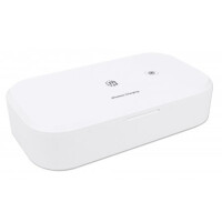Manhattan UV-Desinfektionsbox mit kabellosem Induktionsladegerät für Smartphones - Sterilisator mit UV-Licht und 10 W Wireless Charger - für Handys - Masken - Kreditkarten und mehr - weiß - Weiß - 410 nm - UV-C - Kunststoff - CE FCC - USB