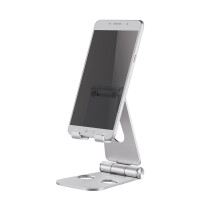 Neomounts by Newstar Faltbarer Telefonständer - Handy/Smartphone - Passive Halterung - Tisch/Bank - Indoor - Silber
