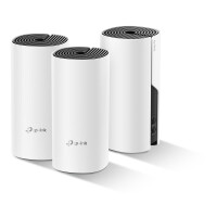 TP-LINK Deco M4(3-pack) - Wi-Fi 5 (802.11ac) - Dual-Band (2,4 GHz/5 GHz) - Eingebauter Ethernet-Anschluss - Schwarz - Wei&szlig; - Tabletop-Router