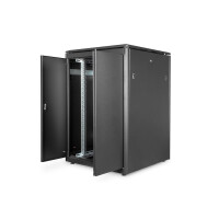 "19" Schrank 22HE Glastür T 800 H1164 x B800 xT800 mm RaL9005"