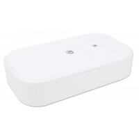 Manhattan UV-Desinfektionsbox für Smartphones - Sterilisator mit UV-Licht für Handys - Masken - Kreditkarten und mehr - weiß - Weiß - 410 nm - UV-C - Kunststoff - CE RoHS FCC - USB