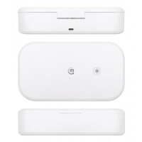 Manhattan UV-Desinfektionsbox für Smartphones - Sterilisator mit UV-Licht für Handys - Masken - Kreditkarten und mehr - weiß - Weiß - 410 nm - UV-C - Kunststoff - CE RoHS FCC - USB