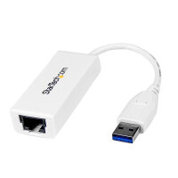 StarTech.com USB 3.0 auf Gigabit Ethernet Lan Adapter - Wei&szlig; - Verkabelt - USB - Ethernet - 5000 Mbit/s - Wei&szlig;