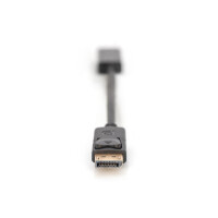 DIGITUS AK-340400-001-S - DisplayPort Adapterkabel, DP - HDMI Typ A St/Bu, 0.15m,m/Verriegelung, DP 1.1a komp., CE, sw