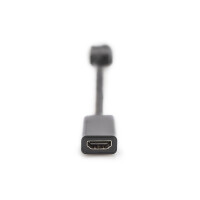 DIGITUS AK-340400-001-S - DisplayPort Adapterkabel, DP - HDMI Typ A St/Bu, 0.15m,m/Verriegelung, DP 1.1a komp., CE, sw