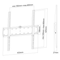 Neomounts by Newstar Flachbild Wandhalterung - 81,3 cm (32 Zoll) - 139,7 cm (55 Zoll) - 40 kg - 200 x 200 mm - 400 x 400 mm - Schwarz