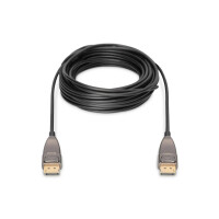 DIGITUS AK-340107-100-S - DisplayPort AOC Hybrid-Glasfaser Anschlusskabel M/M, 10m, UHD 8K@60Hz, CE, gold, bl