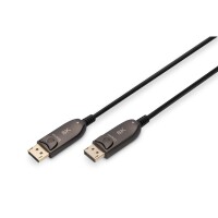 DIGITUS AK-340107-200-S - DisplayPort AOC Hybrid-Glasfaser Anschlusskabel M/M, 20m, UHD 8K@60Hz, CE, gold, bl