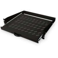 2HE ausziehb. Fachboden f. Sch 88x483x352 mm, bis 30 kg, schw