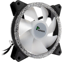 Inter-Tech RS-071 RGB - Ventilator - 12 cm - 1200 RPM - 22 dB - 59,81 m&sup3;/h - Schwarz - Wei&szlig;