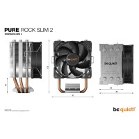 Be Quiet! PURE ROCK SLIM 2 - Kühler - 9,2 cm - 2000 RPM - 13,1 dB - 25,4 dB - Silber