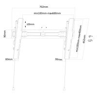 Neomounts by Newstar Flachbild Wandhalterung - 94 cm (37 Zoll) - 190,5 cm (75 Zoll) - 200 x 200 mm - 600 x 400 mm - 0 - 12° - Schwarz