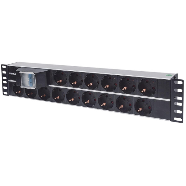Intellinet Verlängerungsschnur ( Rack-montierbar ) - Wechselstrom 250 V - Eingabe, Eingang CEE 7/4 (SCHUKO)