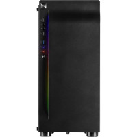 Inter-Tech A-3411 Creek - Tower - PC - Schwarz - ATX,ITX,Micro ATX - Rot/Grün/Blau - Vorderseite