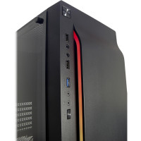 Inter-Tech A-3411 Creek - Tower - PC - Schwarz - ATX,ITX,Micro ATX - Rot/Grün/Blau - Vorderseite