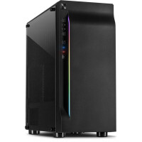 Inter-Tech A-3411 Creek - Tower - PC - Schwarz - ATX,ITX,Micro ATX - Rot/Grün/Blau - Vorderseite