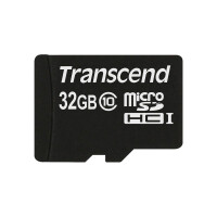 Transcend TS32GUSDC10 - 32 GB - MicroSDHC - Klasse 10 - NAND - 90 MB/s - Schwarz