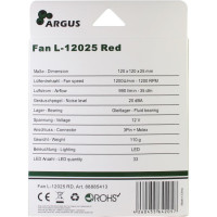 Inter-Tech L-12025 - Ventilator - 12 cm - 1200 RPM - 20 dB - 59,46 cfm - 54 m³/h