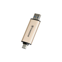 Transcend JetFlash 930C - 128 GB - USB Type-A / USB Type-C - 3.2 Gen 1 (3.1 Gen 1) - 420 MB/s - Kappe - Gold