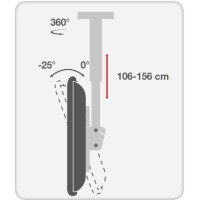 Techly Teleskop Universal Deckenhalterung für 1 LED...