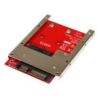StarTech.com mSATA SSD auf 2,5 Zoll SATA Adapter / Konverter - SATA - mSATA - Schwarz - Rot - Silber - CE - FCC - 6 Gbit/s - -40 - 85 &deg;C