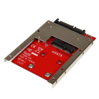 StarTech.com mSATA SSD auf 2,5 Zoll SATA Adapter / Konverter - SATA - mSATA - Schwarz - Rot - Silber - CE - FCC - 6 Gbit/s - -40 - 85 &deg;C