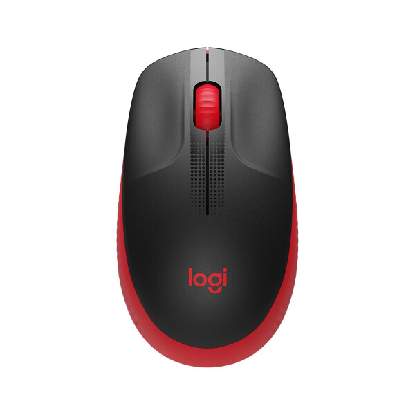 Logitech M191 - Beidhändig - Optisch - RF Wireless - 1000 DPI - Schwarz - Rot