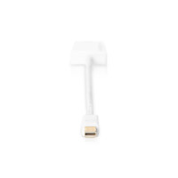 DIGITUS AK-340416-002-W - DisplayPort Adapterkabel, mini DP - HDMI Typ A St/Bu, 0,2m, HDMI 2.0, aktiv, CE, gold, we