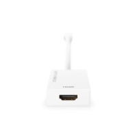 DIGITUS AK-340416-002-W - DisplayPort Adapterkabel, mini DP - HDMI Typ A St/Bu, 0,2m, HDMI 2.0, aktiv, CE, gold, we