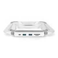 DIGITUS DA-90408 - USB-C Dock (8-Port) with Notebook Riser silber/weiß
