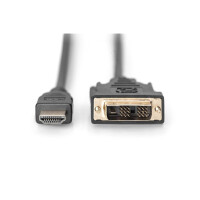 DIGITUS DB-330300-020-S - HDMI Adapterkabel, Typ A-DVI(18+1) St/St, 2.0m, Full HD, sw