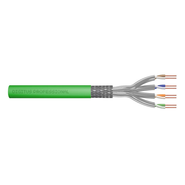 DIGITUS DK-1843-VH-1 - CAT 8.2 S-FTP install. cable, 2000 MHz, AWG 22/1 Dca, 100 m, ring, simplex, grün