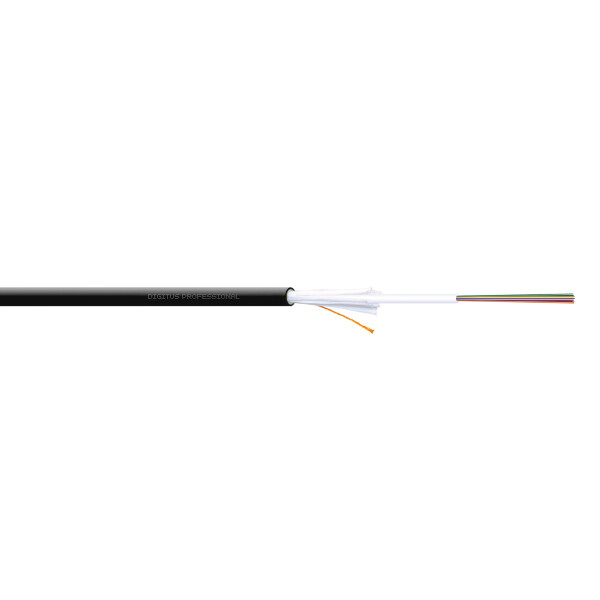 DIGITUS DK-35121/4-U - LWL A-I-DQ(ZN)BH 12G50/125µ, MM, OM4, 12 Fibers Innen/Außen, LSZH, Dca, black, Länge 1 m