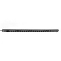 DIGITUS DN-95622 - Lokal überwachte PDU,vertikal,250V,18xC13,2xC19 16A amperemeter,16A DIN49441 stecker,3m kabel